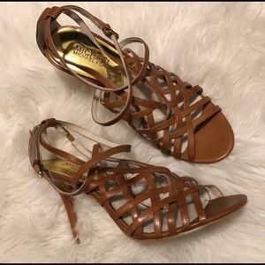 MICHAEL KORS Leather Strappy Heels.